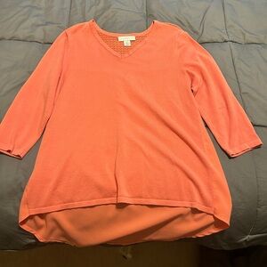 Christopher & Banks Peach V-Neck Tunic
